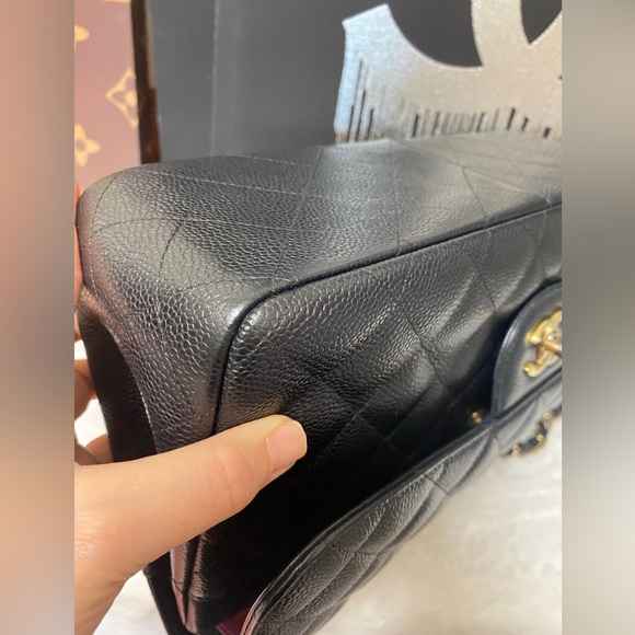 CHANEL CLASSIC JUMBO DOUBLE FLAP BLACK CAVIAR GHW - Picture 6 of 14